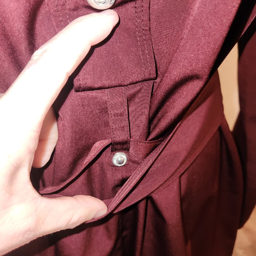 London Fog Trench Coat – Women’s Large – Burgundy / Merlot - Picture 12 of 15